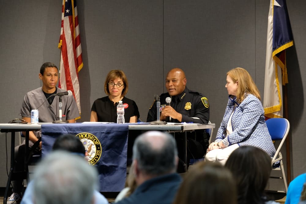 Houston Police Chief Troy Finner joins U.S. Rep. Lizzie Fletcher at gun safety town hall