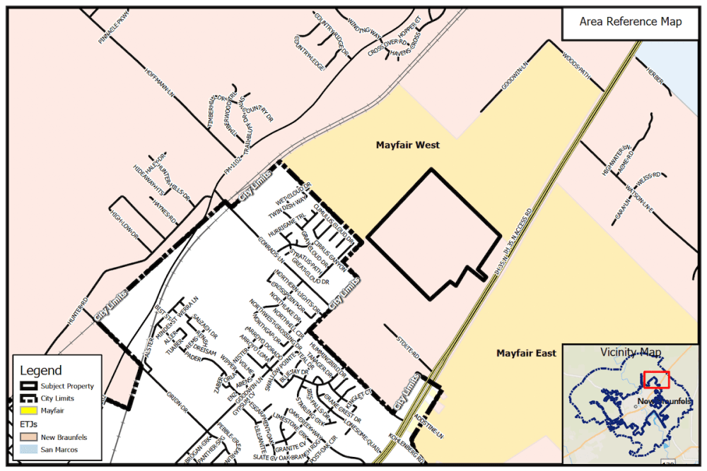 Map of the Kyndwood Municipal Utility District. (City of New Braunfels Planning/Community Impact Newspaper)