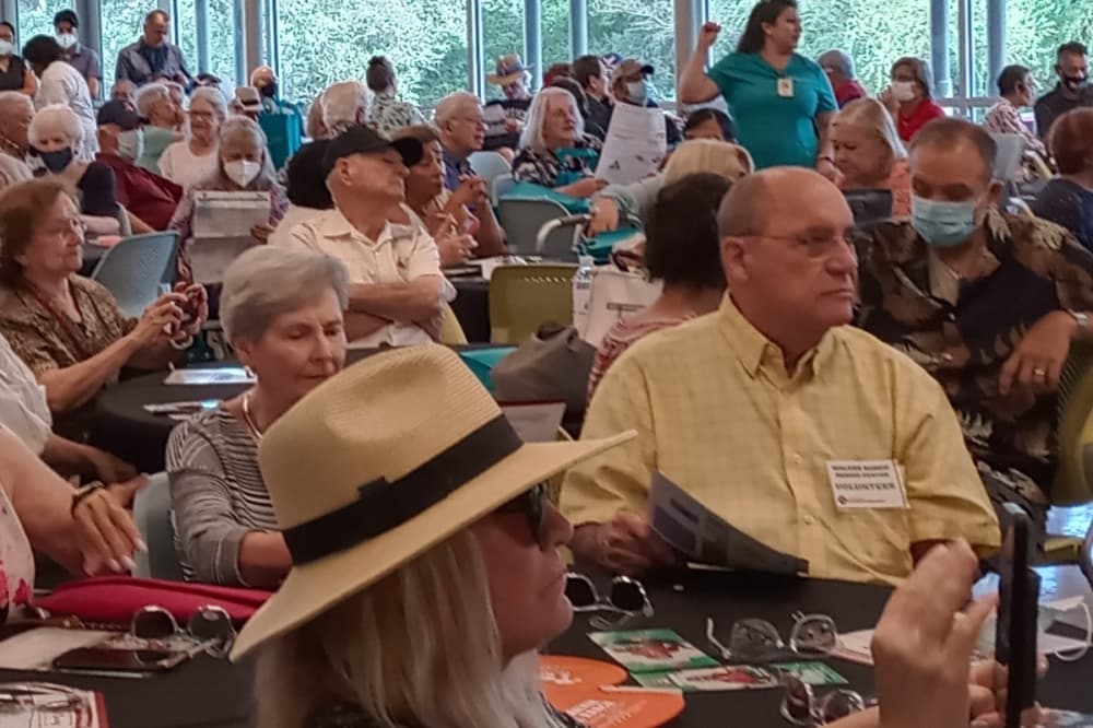 Residents attend an Aug. 1 ribbon cutting and grand opening of the Walker Ranch Senior Center, San Antonio's first District 9 public senior center, at 835 W. Rhapsody Drive. (Edmond Ortiz/Community Impact Newspaper)