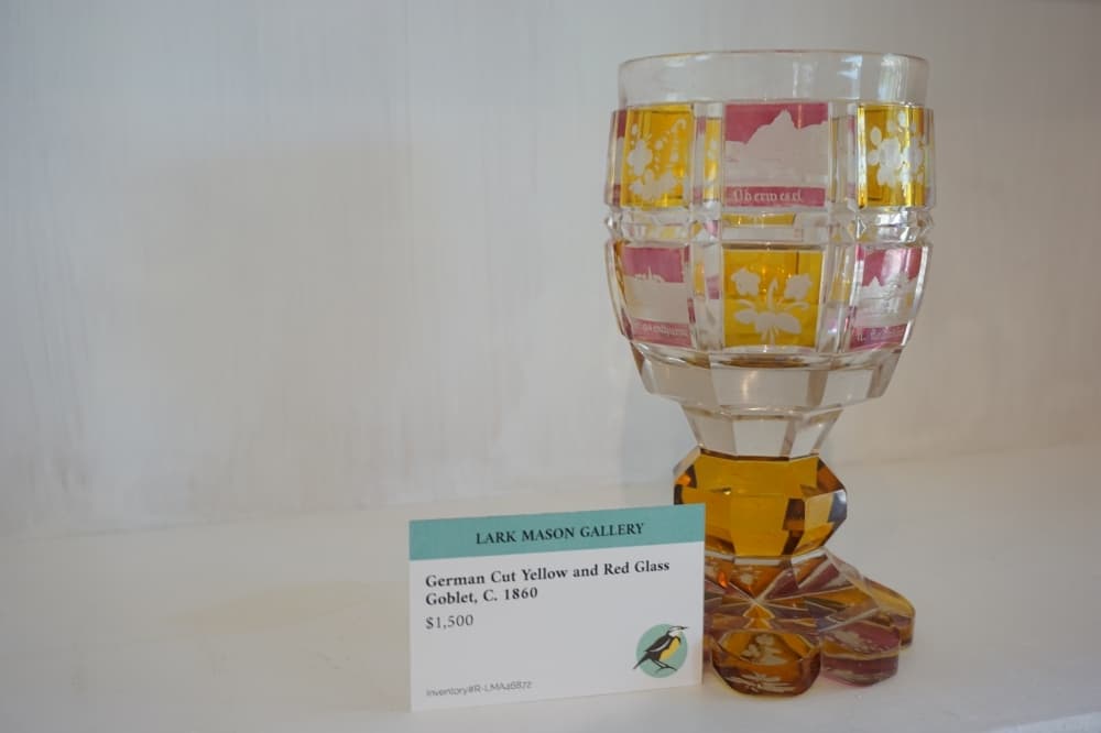 
A Roemer goblet is available with engraved glass from 1880s Germany.