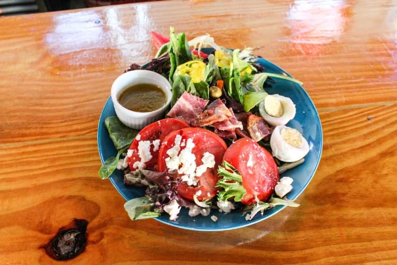 The Chef's Salad ($15.50) is served with a miso vinaigrette. 