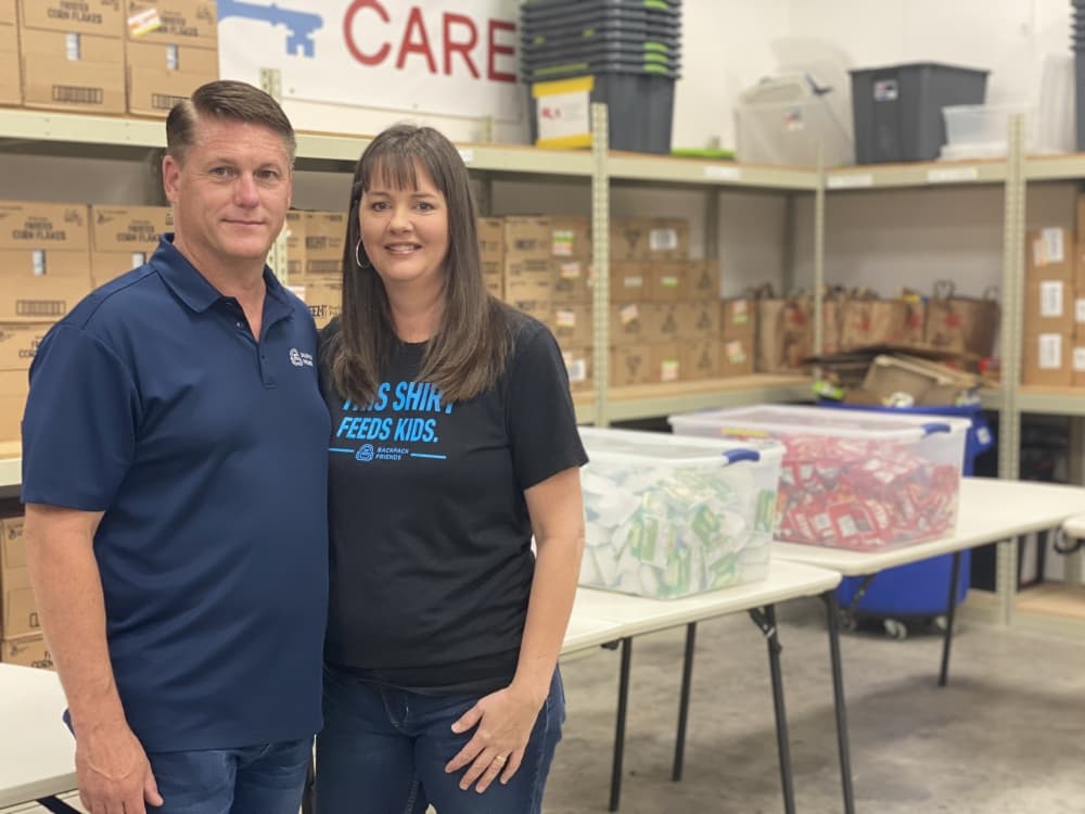 Tom and Heather Cottar launched the nonprofit Backpack Friends in Pflugerville in 2018. (Brian Rash/Community Impact Newspaper)