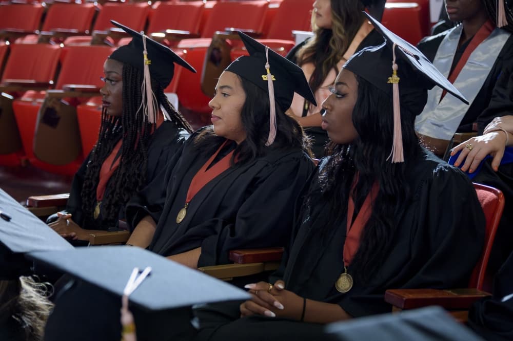 Students during the May 2022 joint commencement for the Graduate School of Biomedical Sciences and the UTMB School of Public & Population Health
