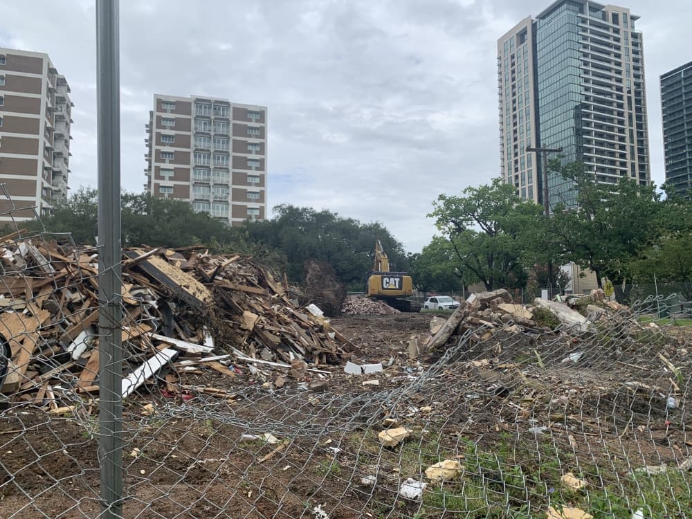 Crews clear way for proposed 36-story apartment at Montrose Boulevard, Kipling Street intersection