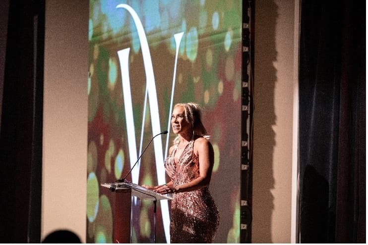 Missy Herndon, president and CEO of Interfaith of The Woodlands, spoke at the Aug. 19 The Walk The Woodlands fundraiser for Interfaith and its community clinic. (Courtesy Daniela Weaver)