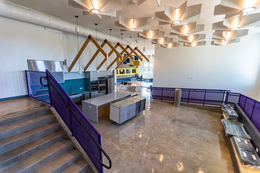 large open kitchen with island