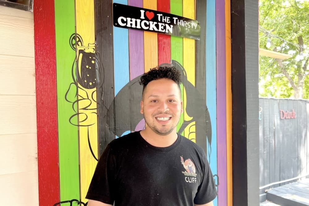 The Thirsty Chicken's social media and marketing manager is Clifton Lott III. (Zacharia Washington/Community Impact Newspaper) 