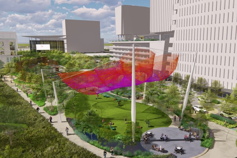 janet echelman sculpture kaleidoscope park