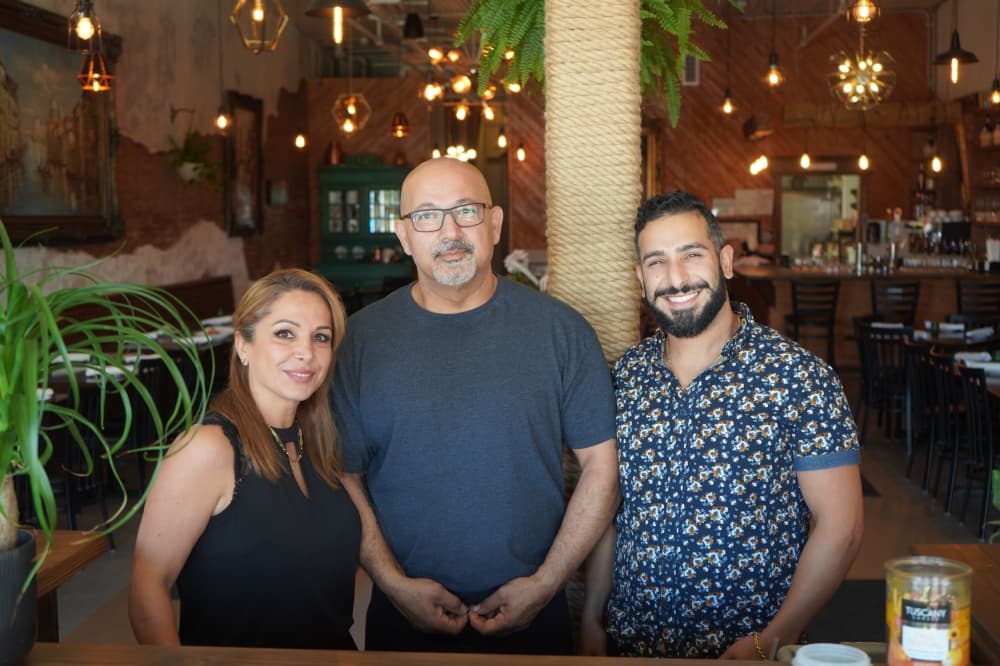 From left: Modonna Ehtesbi, chef Ray Ehtesbi and their son Eric Sade operate the restaurant. (Christopher Goodwin/Community Impact Newspaper)
