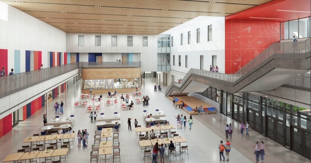 A rendering shows the inside of the new Lake Highlands Middle School being constructed. (Courtesy Richardson ISD)