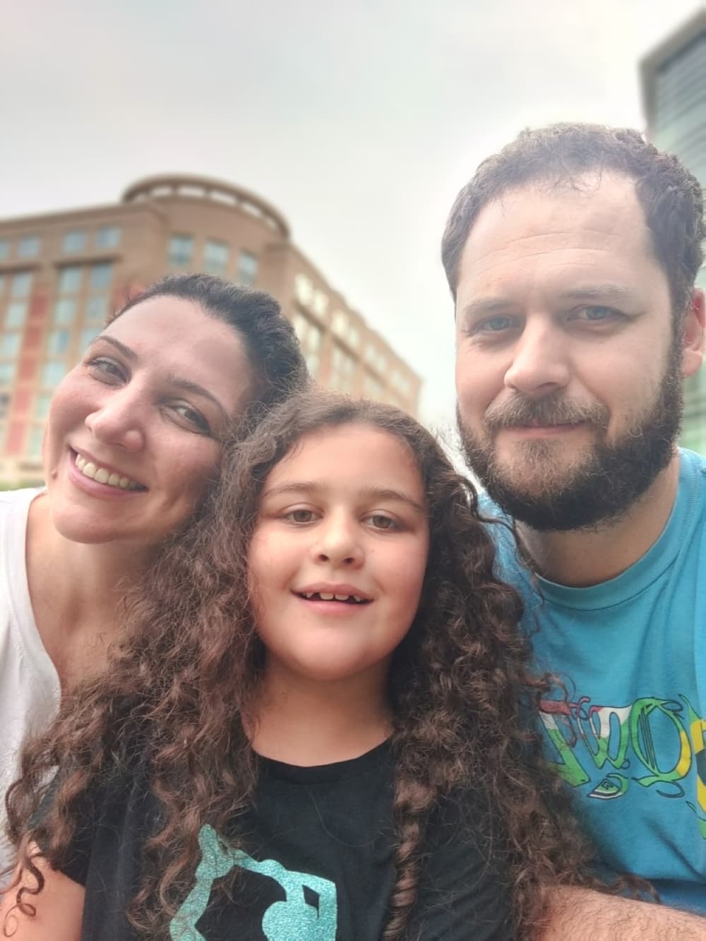 Mark (right) with his daughter and wife. (Courtesy Mark Fallet)