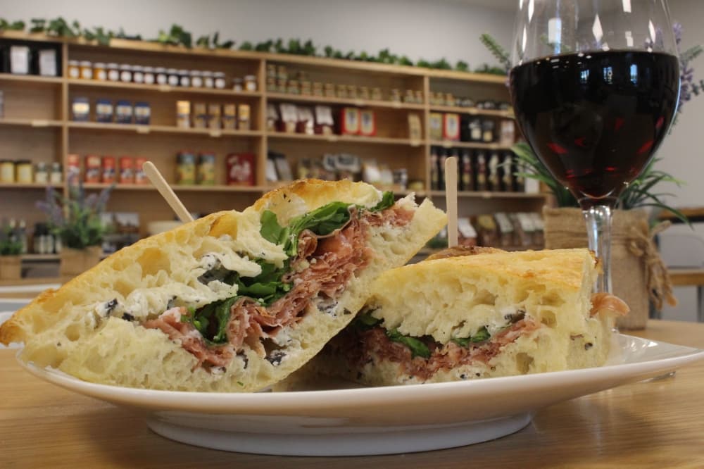 
The arezzo focaccia sandwich ($15) is made with focaccia bread, prosciutto san daniele, truffle cream and arugula.