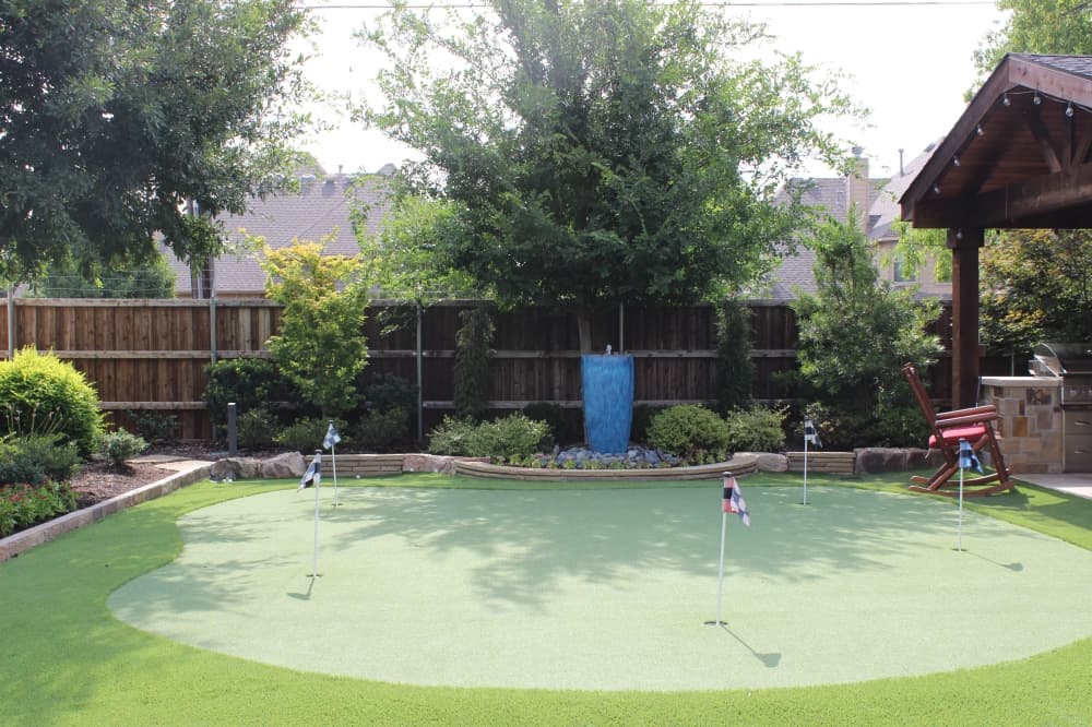 
The Green Meadows Landscaping office offers a yard game area for celebrations. (Photos by Sara Rodia)