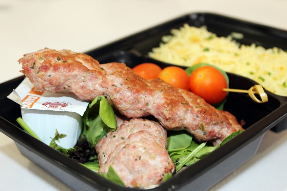 The lunch special beef kabob.