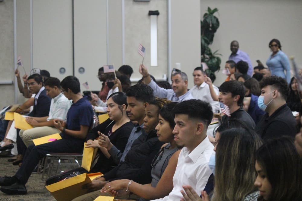 Sixty-four new U.S. citizens were sworn in Sept. 17 at Lone Star College-Tomball’s Beckendorf Conference Center. (Anna Lotz/Community Impact Newspaper)