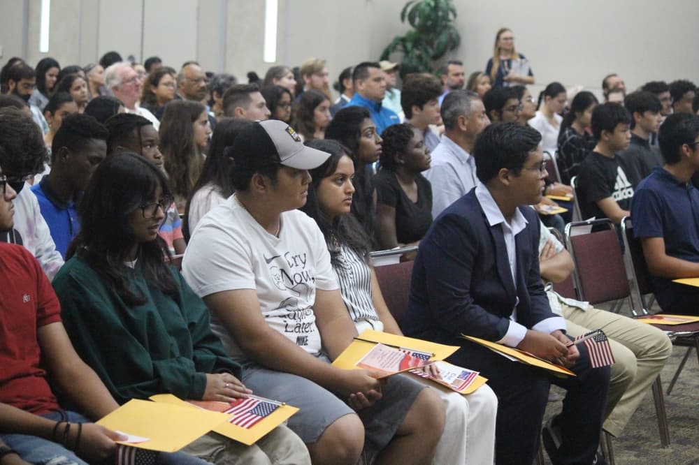 Sixty-four new U.S. citizens were sworn in Sept. 17 at Lone Star College-Tomball’s Beckendorf Conference Center. (Anna Lotz/Community Impact Newspaper)
