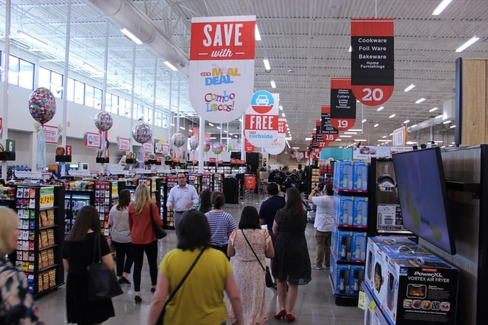 H-E-B Executive Vice President Juan-Carlos Ruck takes media on a tour of the new H-E-B in Frisco ahead of the Sept. 21 opening. (Colby Farr/Community Impact Newspaper)