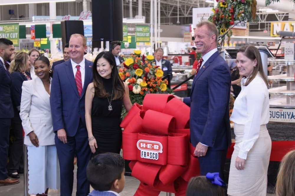 Members of Frisco City Council attend the ribbon-cutting ceremony of the first H-E-B in the area Sept. 20. (Colby Farr/Community Impact Newspaper)