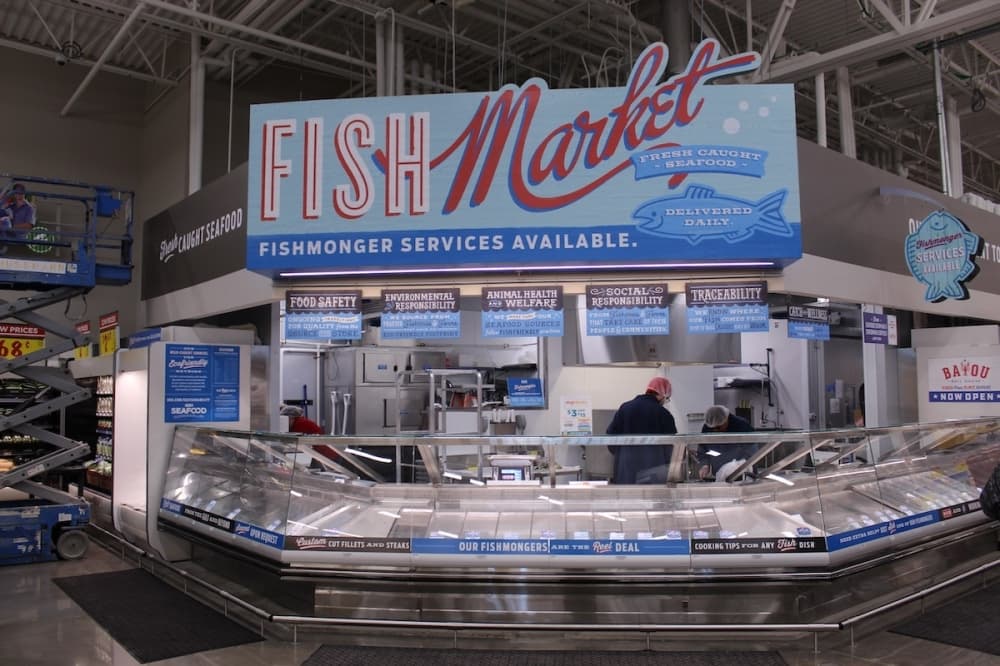 Fish and seafood come in from around the world seven days a week into H-E-B stores. (Colby Farr/Community Impact Newspaper)