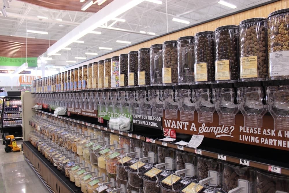 The H-E-B in Frisco will feature aisles of groceries and goods. (Colby Farr/Community Impact Newspaper)