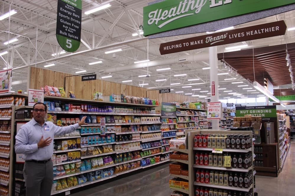 H-E-B in Frisco will feature an aisle dedicated to healthy living food options. (Colby Farr/Community Impact Newspaper)