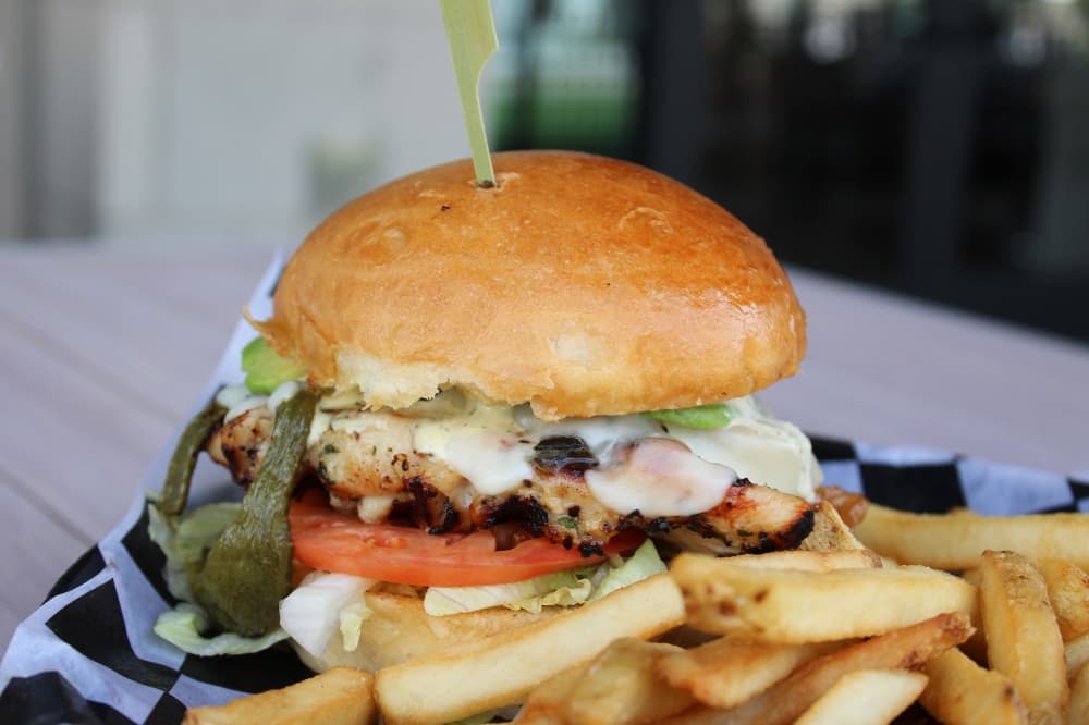 Poblano grilled chicken sandwich.