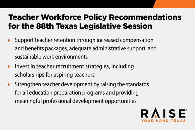 raise your hand texas' teacher workforce policy recommendations for the 86th texas legislative session