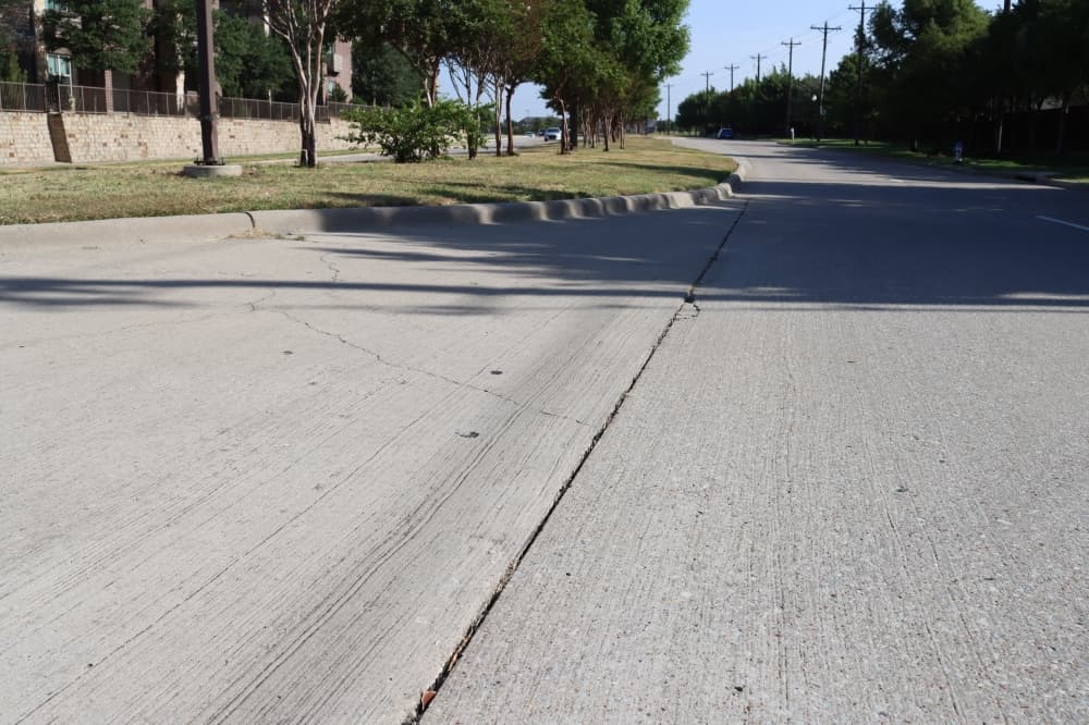 Example of road needing some maintenance in McKinney.  (Grant Johnson/Community Impact Newspaper)