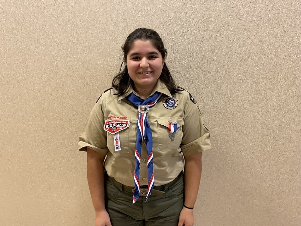 Ariana Cavazos is the first Eagle Scout in the all-girls group for the San Gabriel area. (Taylor Cripe/Community Impact Newspaper) 