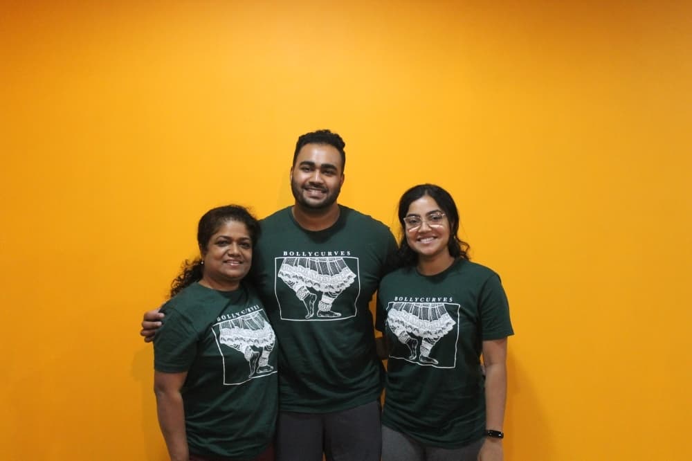 From left: Shiela, Visak and Vismita Varghese opened the Bollycurves studio in Missouri City in November 2019. (Renee Farmer/Community Impact Newspaper)