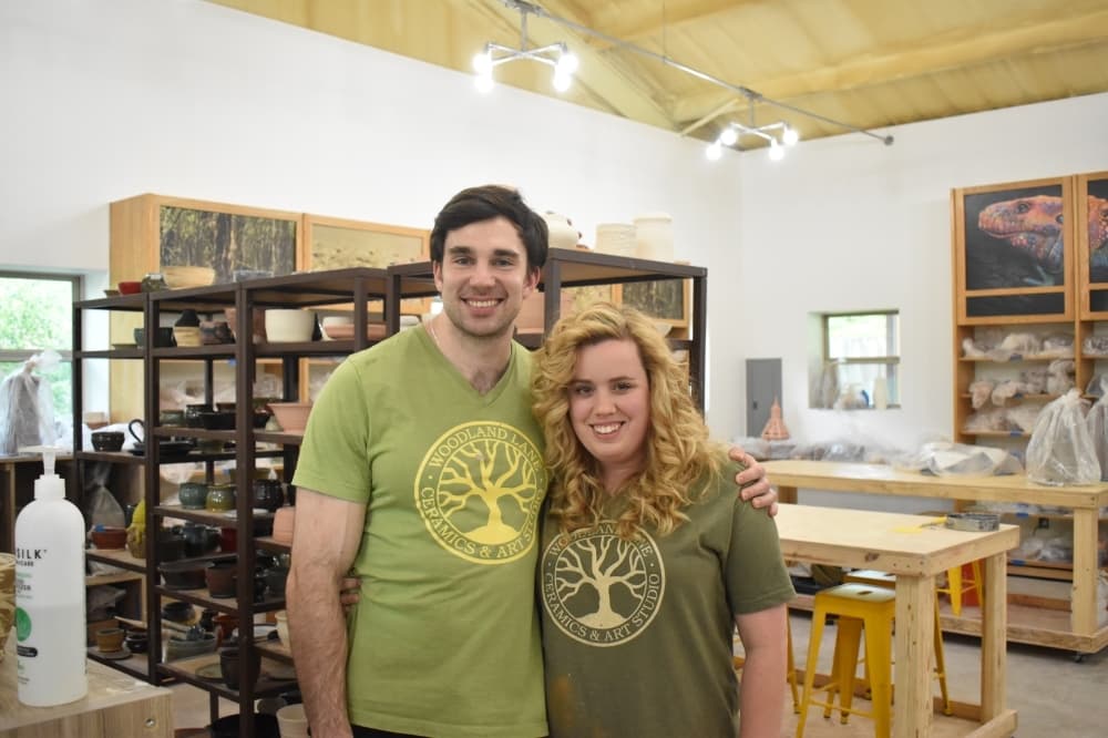 Owners Jesse and Kinsey Lane opened Woodland Lane Ceramics in July 2021. (Lizzy Spangler/Community Impact Newspaper)