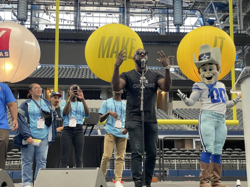 Rapper SaulPaul performs as part of the Make It Movement at the YTexas Summit.