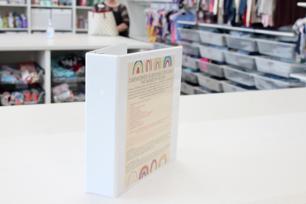 binder on a table