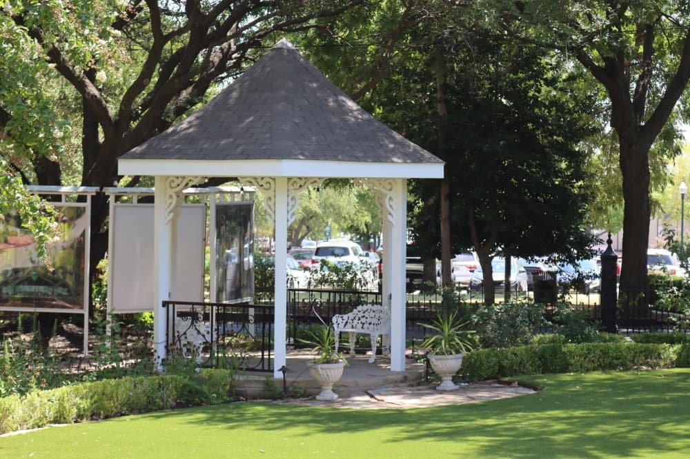 The gazebo was painted and new lights were installed. (Grant Johnson/Community Impact Newspaper)