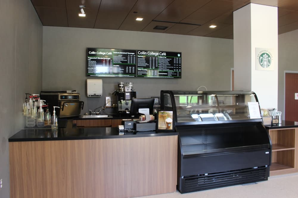 The new dining area also debuted this semester at the McKinney campus with a Starbucks. (Miranda Jaimes/Community Impact)