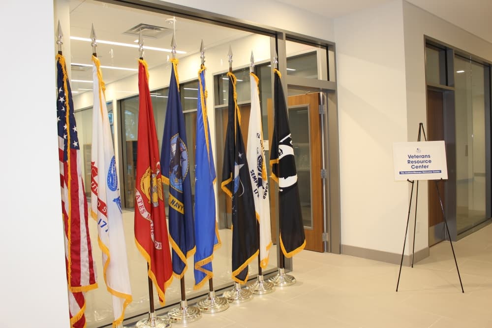 The new welcome center is home to the college's veterans center. (Miranda Jaimes/Community Impact)