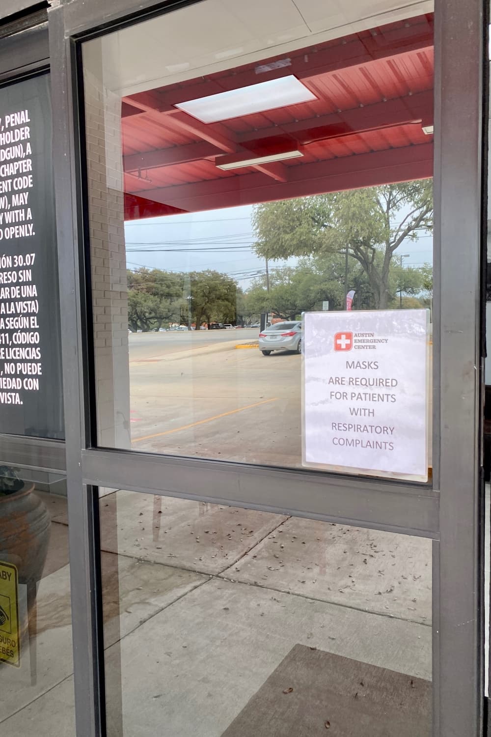 Door with a sign