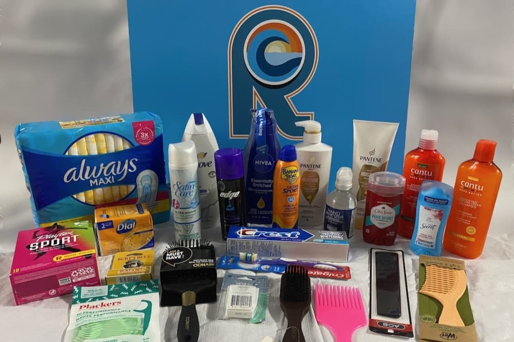 Distributed products include hairbrushes, deodorant and toothpaste. (Courtesy Refresh Frisco)