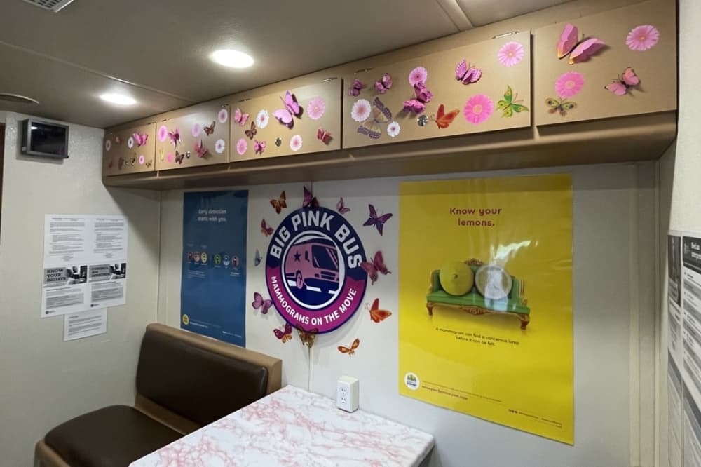 In the bus's waiting room, patients will review their medical history. (Taylor Cripe/Community Impact Newspaper)