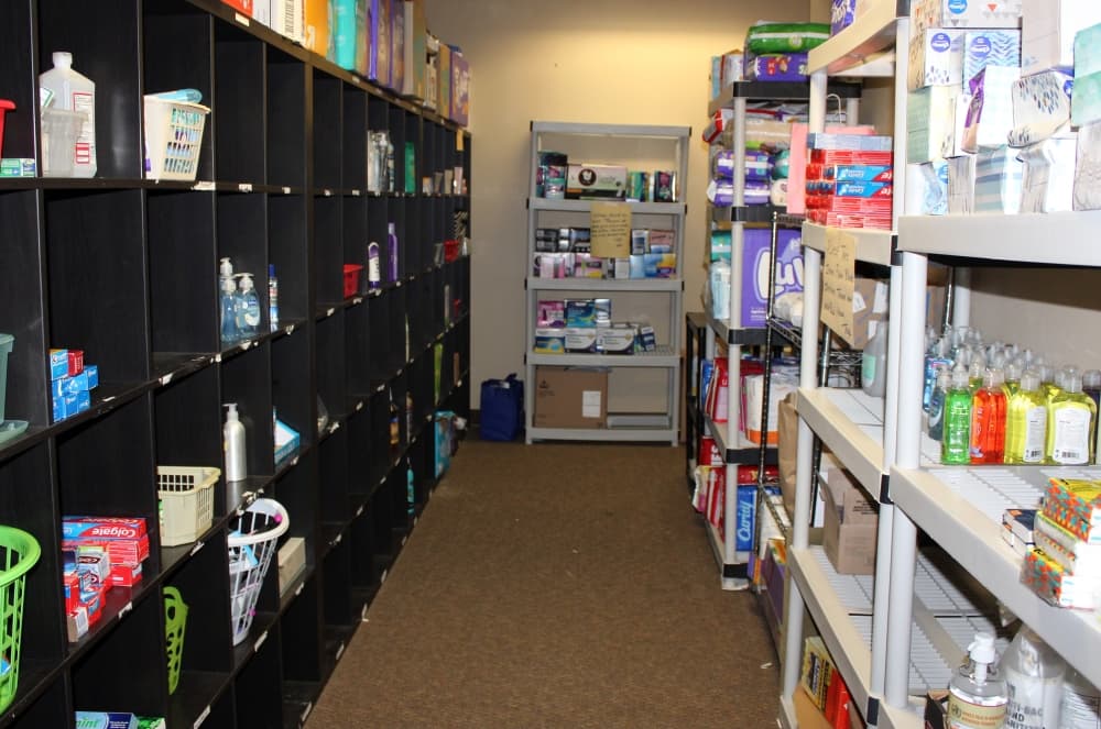 supplies in closet
