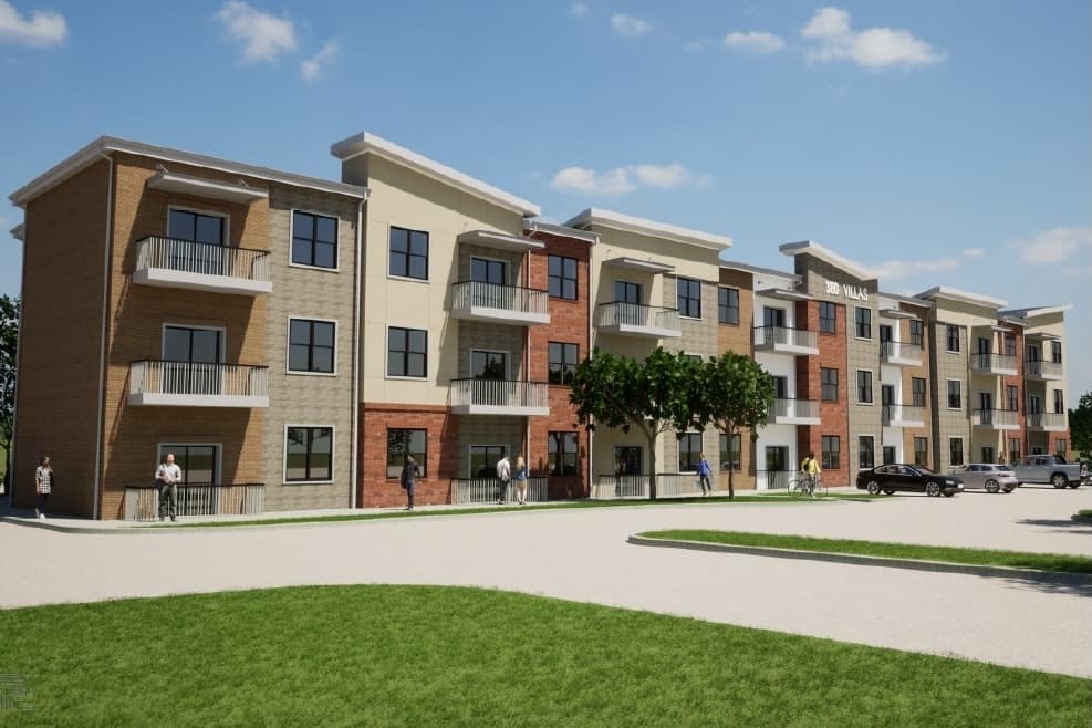 The project is built on land that was purchased from the McKinney First Baptist Church in 2017. (Renderings courtesy Sphinx Development)