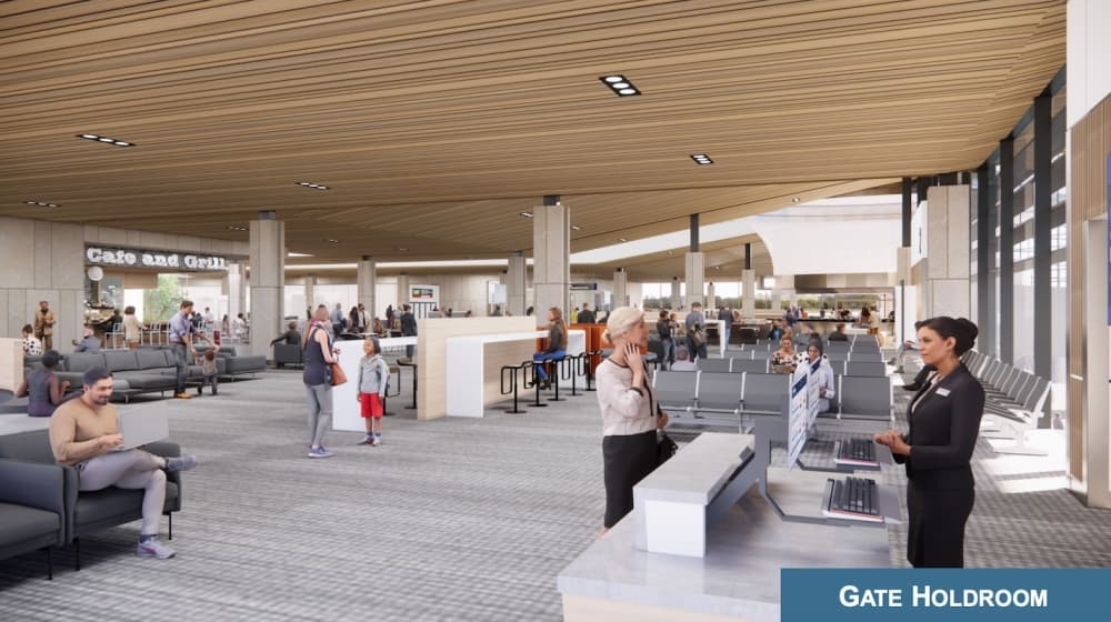 Inside the new terminal passengers would find four gates, food and beverage options. (Rendering courtesy city of McKinney)