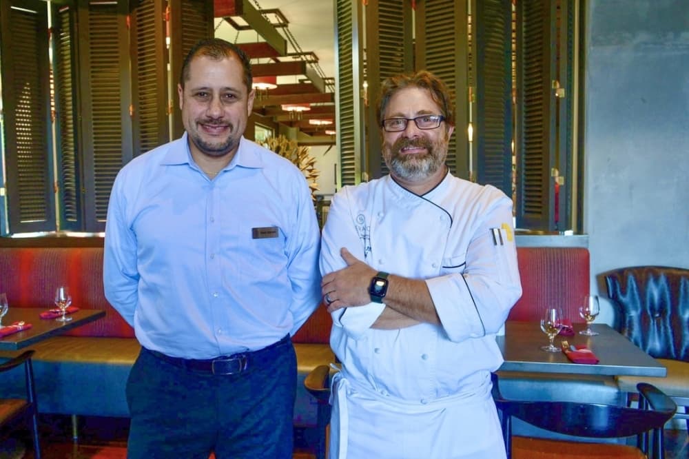 From left: Manager Mario Barrero and Executive Chef Robert Felios operate Brix and Ale. (Hunter Terrell/Community Impact) 