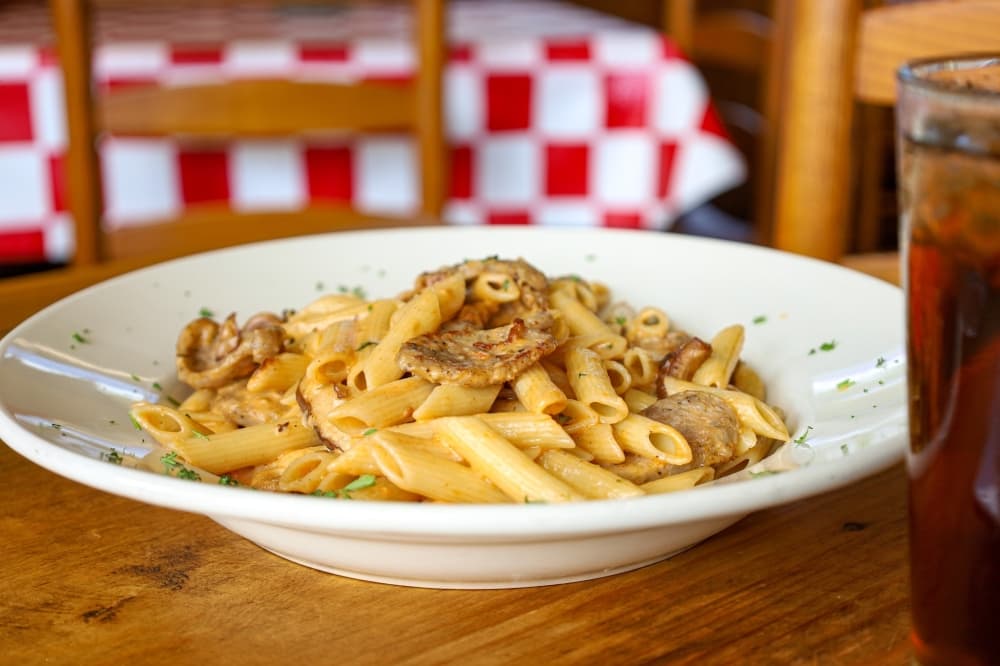 Penne alla boscaiola is one of the more popular menu items at Po Po Trattoria Pizzeria in Stone Oak, restaurant owners said. (Courtesy Po Po Trattoria Pizzeria)