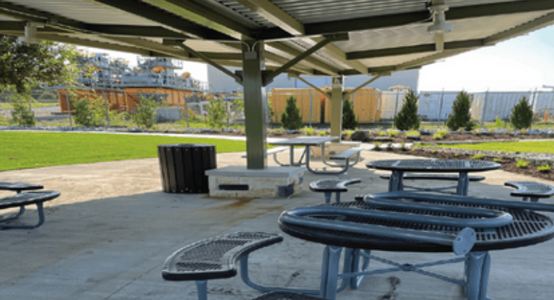 Picnic tables were installed under the shade structure at Jack Hamilton Park. (Courtesy city of Frisco)
