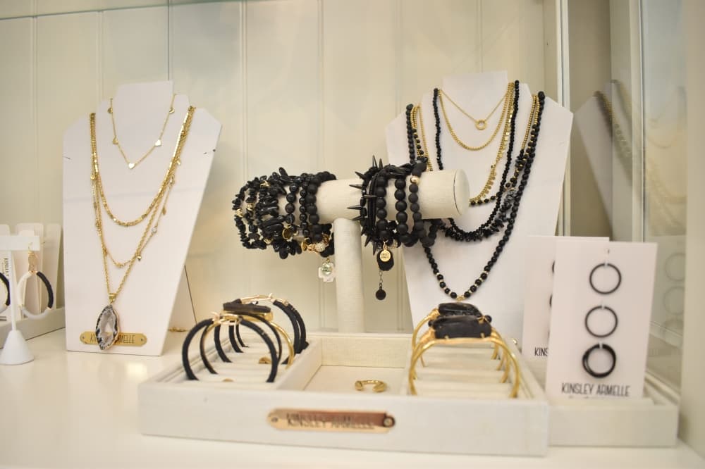 Kinsley Armelle has over 3,000 products, including necklaces, bracelets and earrings. (Lizzy Spangler/Community Impact)