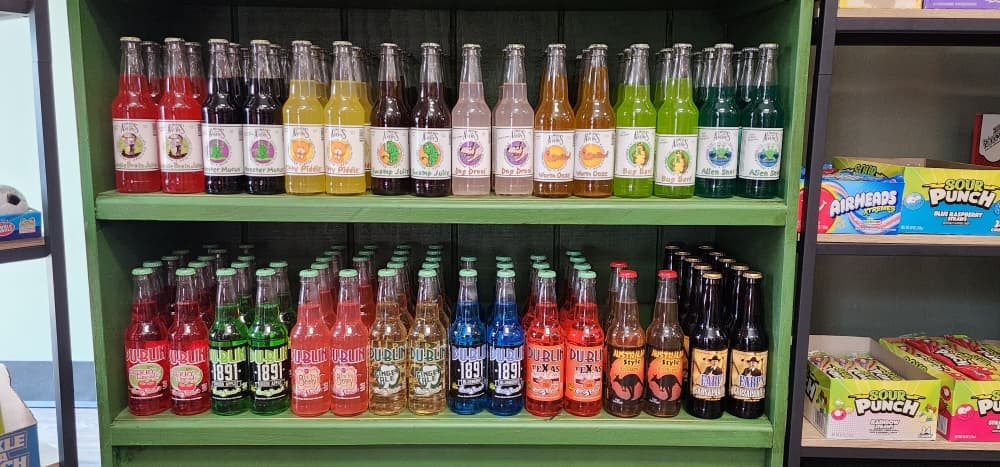 Sodas offered at the store are imported from manufacturers with some sodas in production since the 1800s. (Jarrett Whitener/Community Impact Newspaper)
