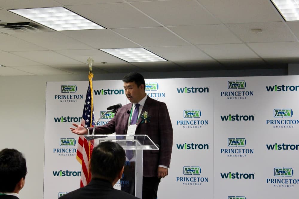 Princeton NuEnergy CEO Chao Yan gave a presentation on the benefits of the new technology at the event. (Shelbie Hamilton/Community Impact)