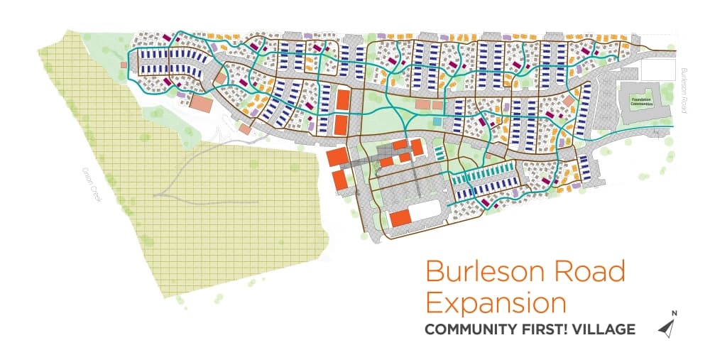 Phase 4 of the Community First! Village expansion will be located on 51 acres across from the existing development. (Courtesy Mobile Loaves & Fishes)