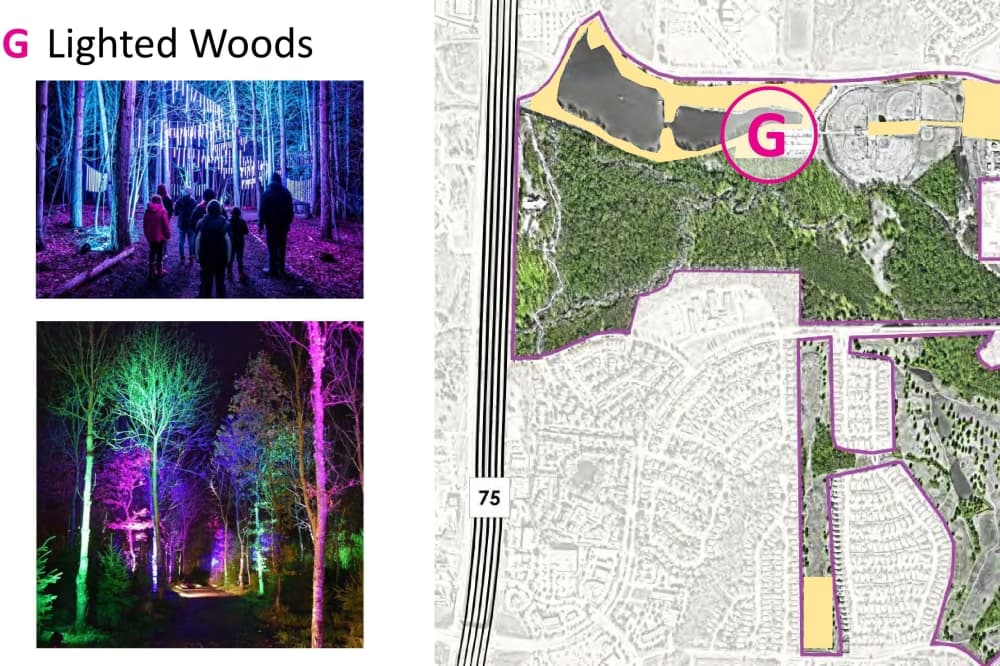 The proposed plans include light features throughout portions of the wooded walking trails. (Courtesy city of McKinney)